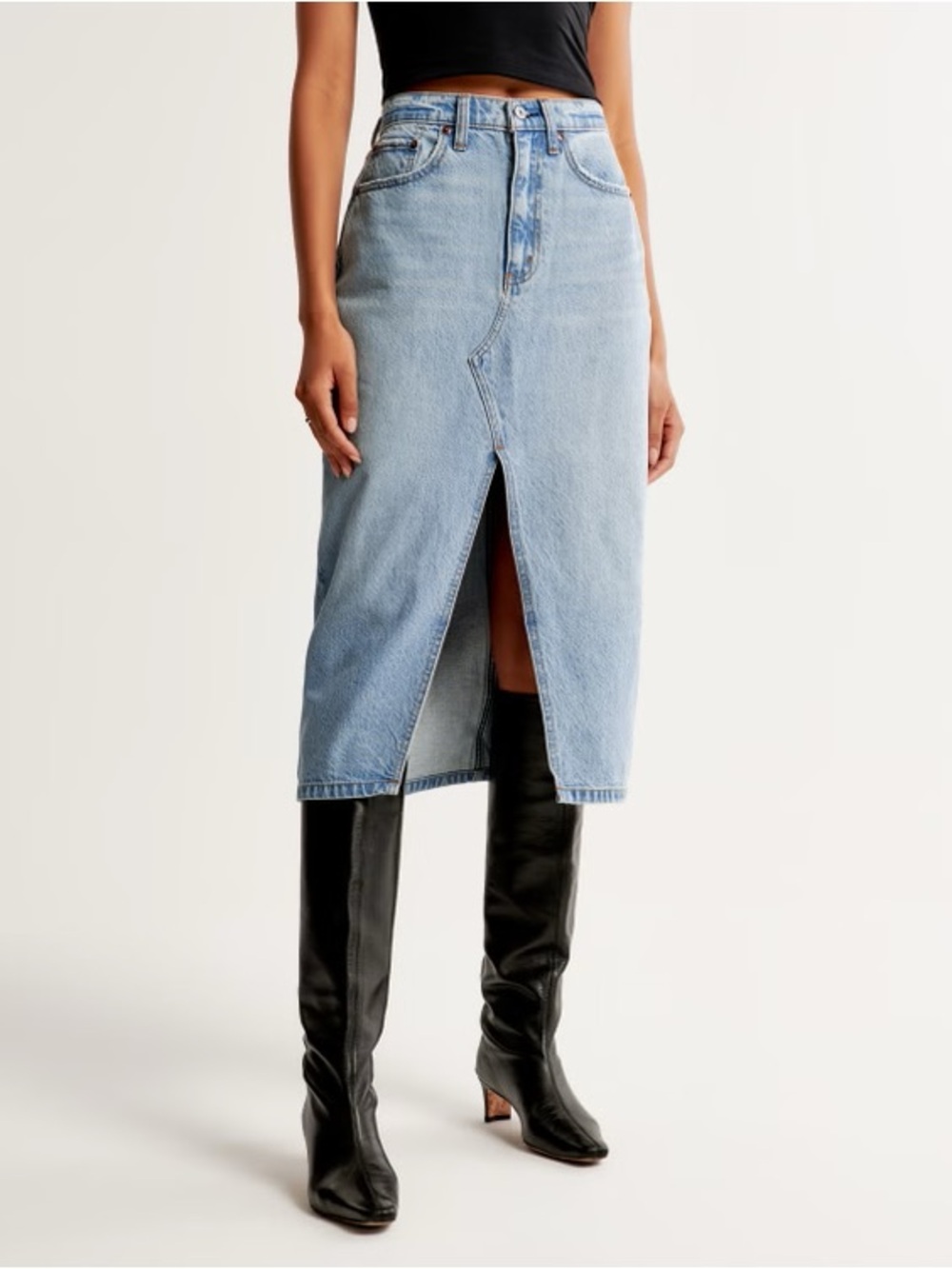Denim Midi Skirt